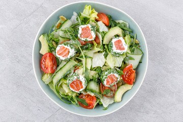 Salad with salmon and cream cheese for the food delivery website 3