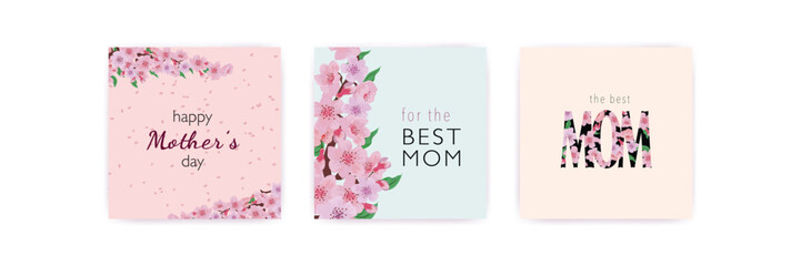 Floral square template for celebrating mothers day.