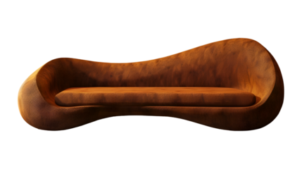  A contemporary sofa with sleek contours, radiating sophistication in a minimalist setting, Transparent background