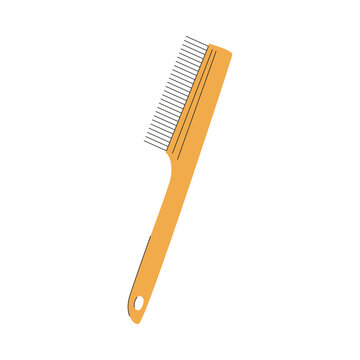A comb for grooming pets. A grooming tool. A pet care item. Flat vector illustration isolated on a white background.