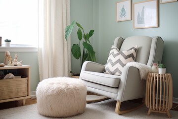 Mint Chair Reading Nook: Boho-Chic Nursery Room Ideas