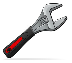 adjustable wrench cartoon isolated design