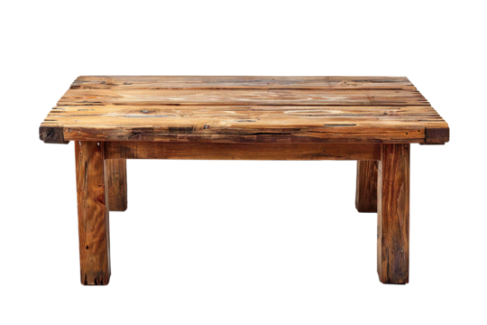 Wood table isolated on transparent background Generative Ai 