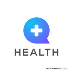 Chat health logo vector illustration