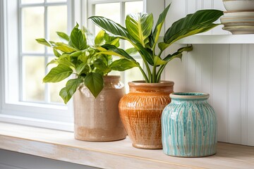 Terracotta Pot Plants: Coastal-Inspired Kitchen Interiors Abounding with Fresh Coastal Air