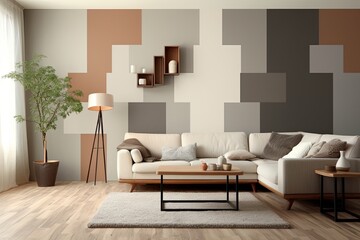 Laminate Flooring: Color-Blocked Neutral Wall Mix Ideas for Interior Spaces