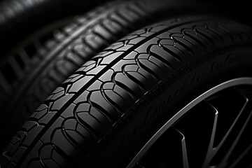 Closeup of black tire tread