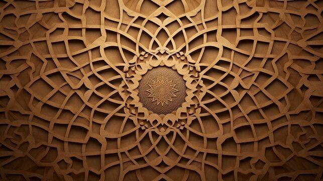 Canvas texture background with islamic pattern