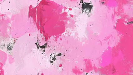 Abstract pink and black watercolor background texture with grunge brush strokes