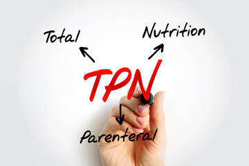 TPN - Total Parenteral Nutrition acronym, medical concept background
