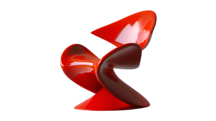  An abstract chair sculpture with dynamic angles and a monochromatic color scheme, Transparent background