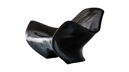  An avant-garde chair design incorporating innovative materials like carbon fiber, Transparent background