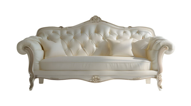 recommend clip art:  An inviting sofa with a graceful silhouette, exuding comfort and style, Transparent background