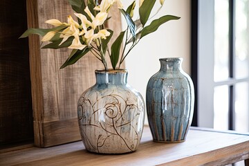 Hand-painted Tile Home Accents: Rustic Chic Vase Collection