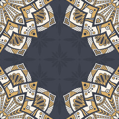 Invitation graphic card with mandalas. Seamless mandala vector pattern. Arabic, islam, indian, turkish, chinese, ottoman motifs. Vintage decorative elements. Color mandala background.