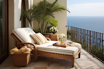 Obraz premium High Style Hollywood Glam: Mediterranean Balcony Lounge Chairs Design