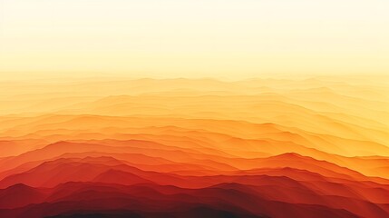 Fototapeta na wymiar An abstract background with horizontal striped gradients in shades of orange and yellow, resembling a sunrise over a mountain range