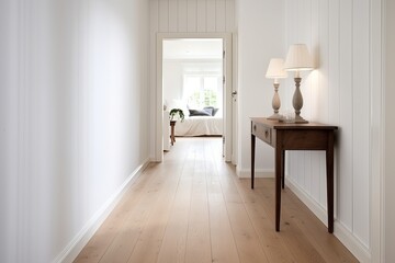 Scandinavian Style: Minimalist Hallway Design Inspirations with White Walls and Wood Floor
