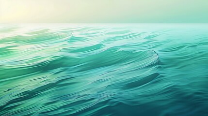 An abstract background with diagonal striped gradients in shades of green and blue, resembling a calm ocean at dawn