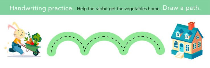 Handwriting practice. Animal and their home. Puzzle game for preschool children. Activity for kids. Cartoon vector illustration.	