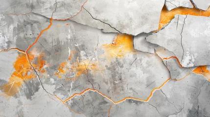 Rolgordijnen Abstract cracked grey cement wall texture. © Marie