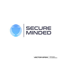 Abstract shield on circle logo vector illustration