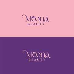 Moona Beauty Simple and Minimal Modern Wordmark Beauty Brand Logo Design
