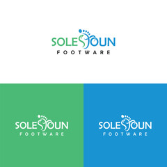 Solestoun Organic Footware Wordmark Foot Shoe Brand Logo Design
