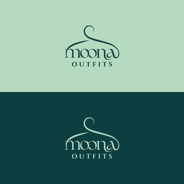 Moona Outfits Simple and Elegant Wordmark Clothing Brand Logo Design
