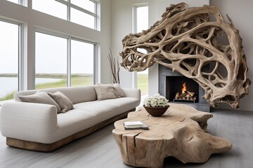 Coastal Driftwood Decor: Organic Living Room Textile Inspiration
