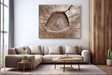 Wooden Frame Organic Texture Wall Art for Living Room Decor