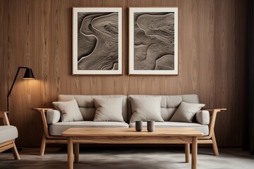 Organic Texture Wooden Frame Wall Art for Living Room Decors