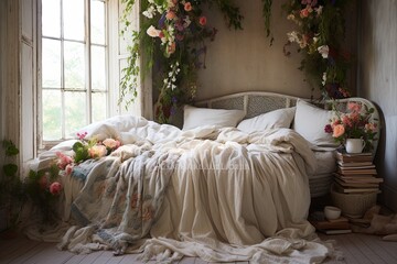 Rustic Rattan Infused Shabby Chic Bedroom: Bohemian Twist Inspirations