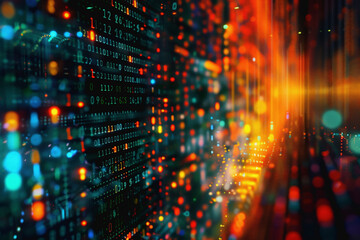 Obraz premium Abstract futuristic background Data Transfer. technology concept cyberspace background AI Generated.