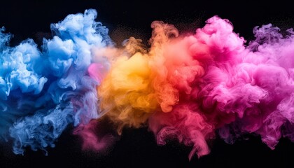Fototapeta premium Mystical abstract colorful background on dark backdrop for creative design projects