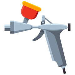 Airbrush, paint spray gun vector cartoon illustration isolated on a white background.