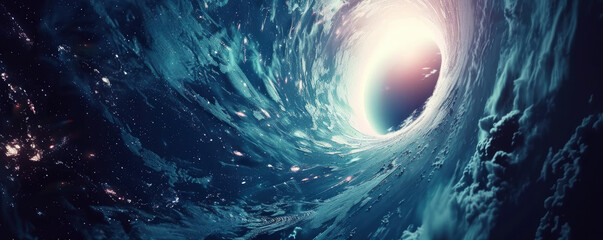 Futuristic interstellar travel portal on Earth, gateways to different galaxies - obrazy, fototapety, plakaty
