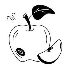 Check out this doodle icon of fresh apple 