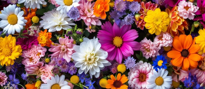 Vibrant Blooms: A Colorful Array of Beautiful Flowers in Full Bloom