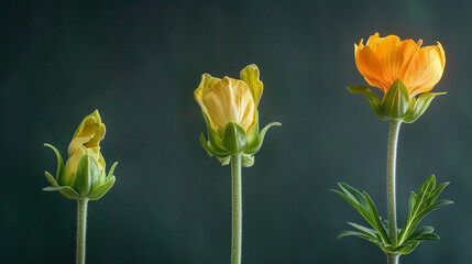 Time lapse concept capturing the beautiful and gradual process of a flower blooming from a bud to full bloom illustrating the natural cycle of growth and beauty