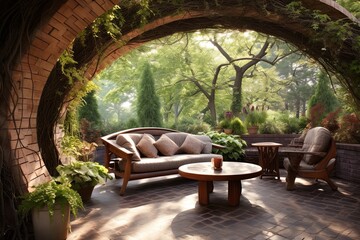 Zen Paradise: Tranquil Patio Retreat with Arch Entry Ideas