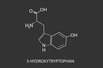 5-hydroxytryptophan molecular skeletal chemical formula	