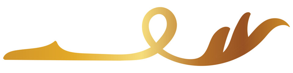 Abstract lines feature golden leaves curling for vintage lettering decoration.