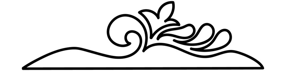 Thin line vintage corner. Medieval period of the Victorian dynasty. Fancy black monogram frame design element abstract icon collection Flower simple symbol