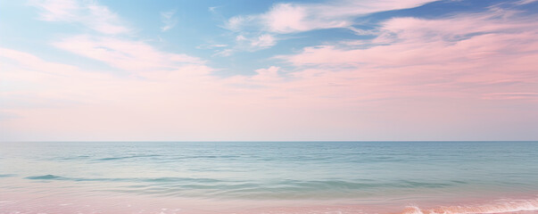 Fototapeta na wymiar blue sky and pink colors ocean beach