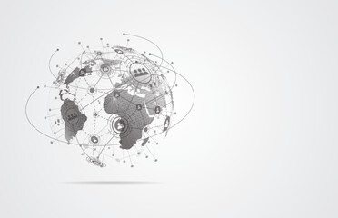 Global network connection. World map point and line composition concept of global business. Vector Illustration - 747120768