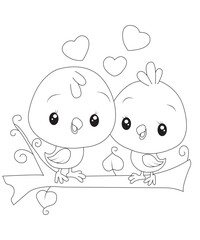 Cute love coloring page for kids