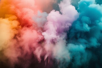Exploding color dust, color clouds, abstract background