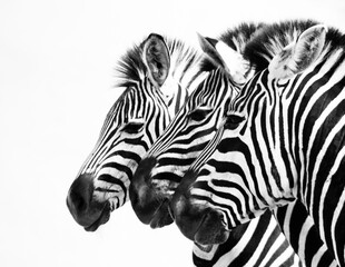 zebra isolated on white background