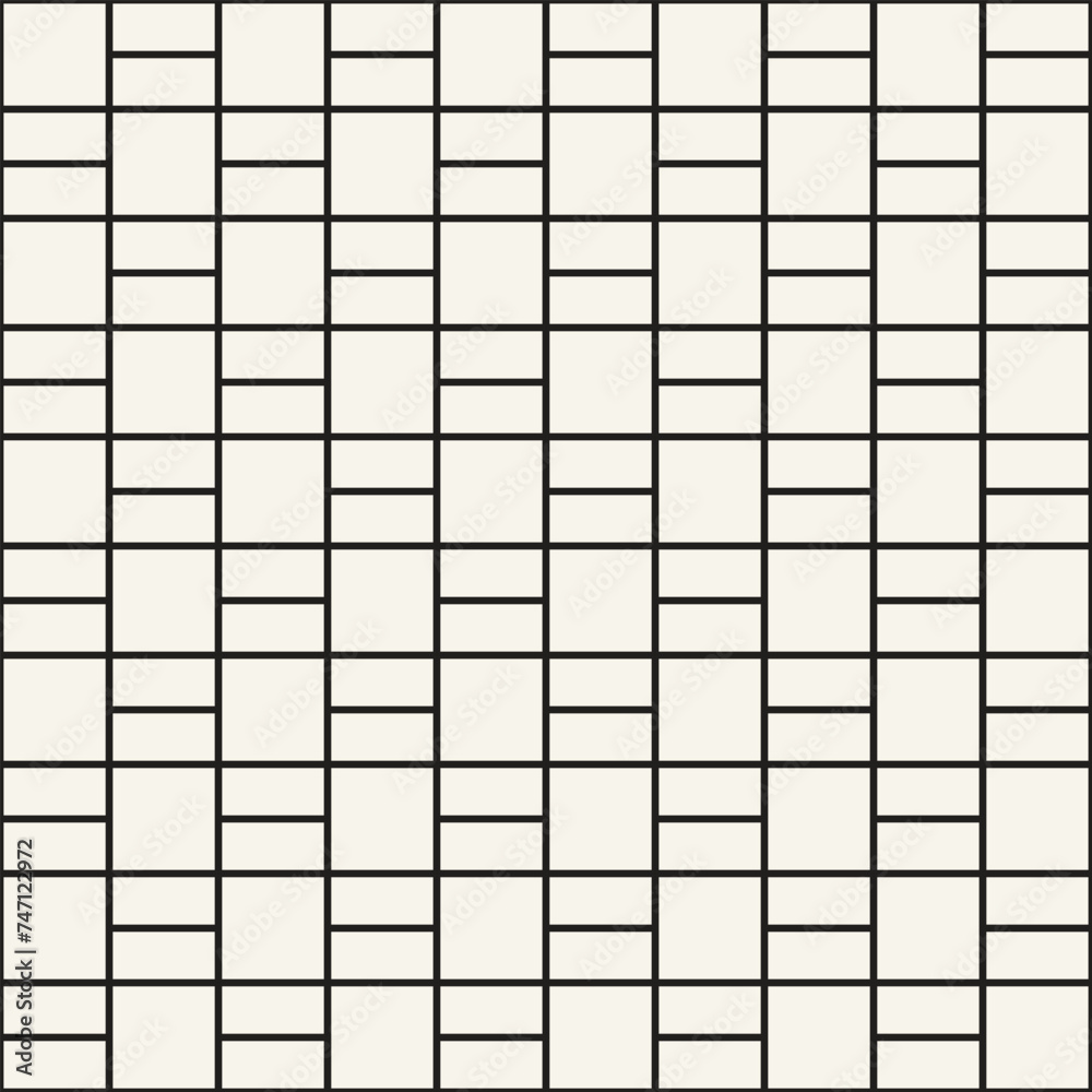 Wall mural vector seamless pattern. repeating geometric elements. stylish monochrome background design.